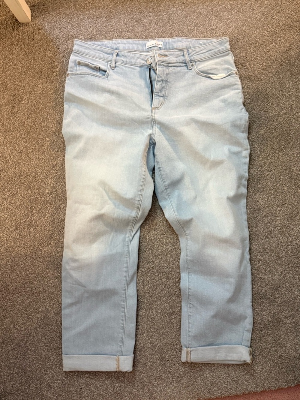 LOFT Light Blue Boyfriend Jeans with Rolled Cuffs